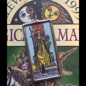 Tarot Divination Mystic Queen of Wands Pendant